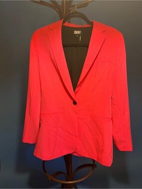 DKNY Women's Hot Pink Single-Button Blazer